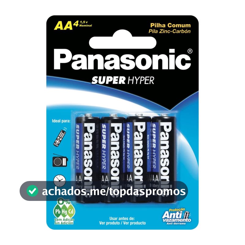 Pilha Panasonic Comum AA c/04 unidades