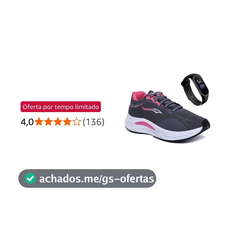 Kit Tênis Feminino Academia Esportivo Caminhada Confortavel Dia Dia + Relógio