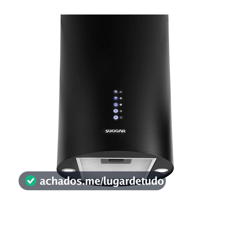 SUGGAR COIFA ILHA REDONDA QUARTZO 35 CM PRETA 220V TP3522PT