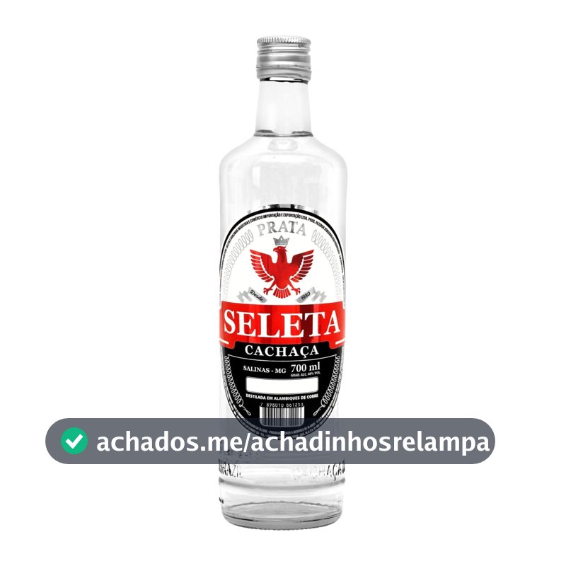 Cachaça Seleta Prata, Sabor Suave, 700ml