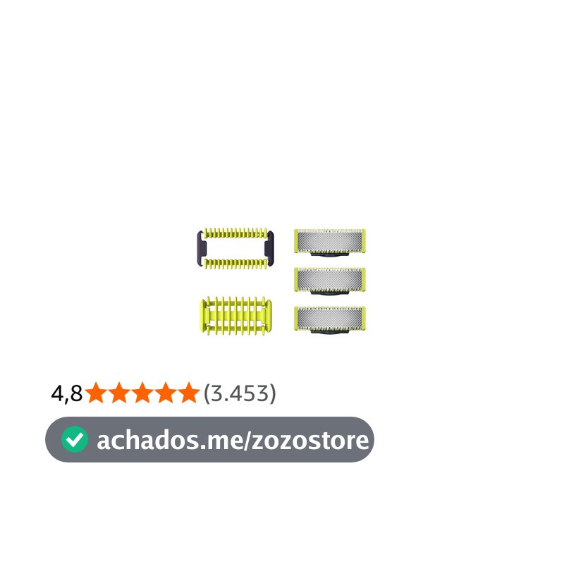 Lâminas de Reposição Originais Philips OneBlade QP630/51 Aço Inoxidável - Raspa, Apara e Contorna - Pacote com 3 un