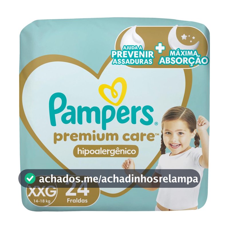 Fralda Pampers Premium Care Tamanho XXG 24 Unidades