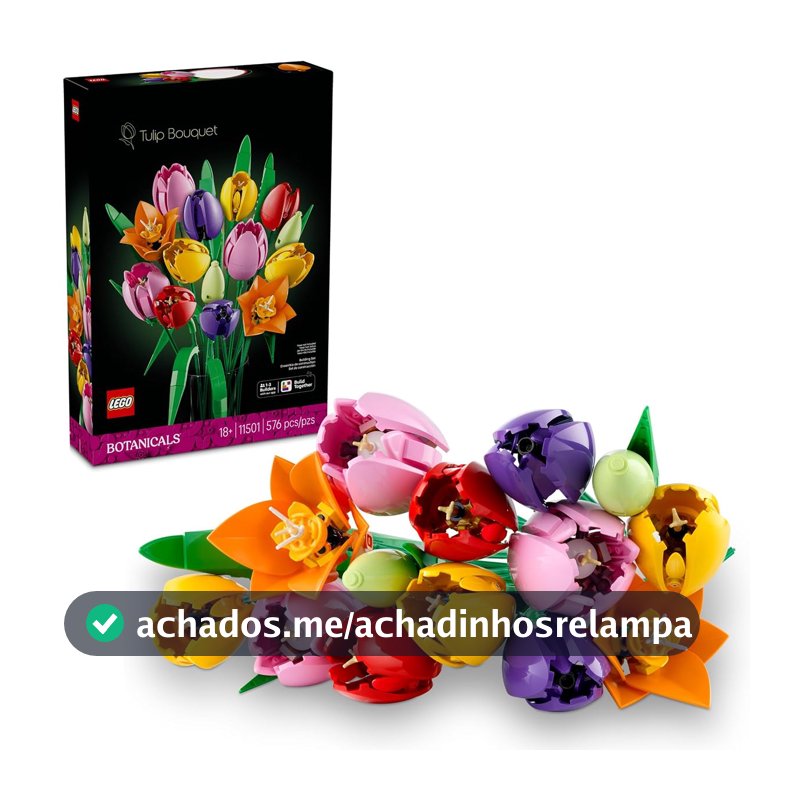 LEGO Botanicals Buquê de Tulipas, Decoração de Flores 11501 (576 Peças)