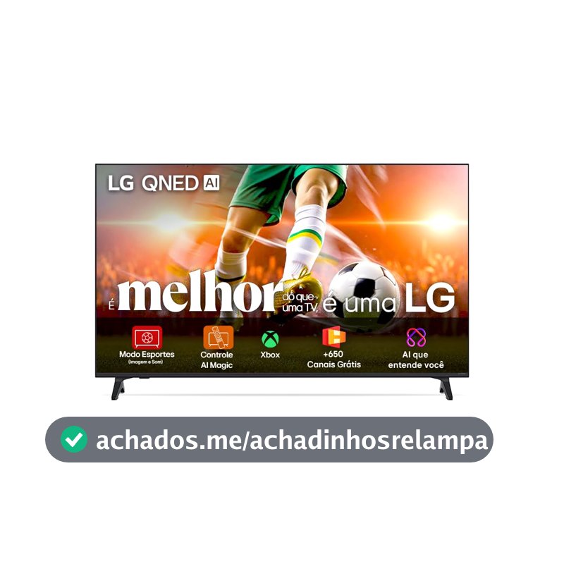 Smart TV 4K 65" LG QNED 65QNED70 Processador α7 AI Ger8 4K Super Upscaling Google Cast Alexa Integrado Controle AI Smart Magic WebOS 25