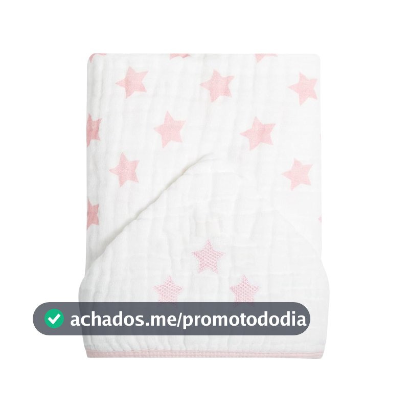 Toalha de Banho Papi Soft com Capuz Bord 90Cm X 75Cm, Rosa