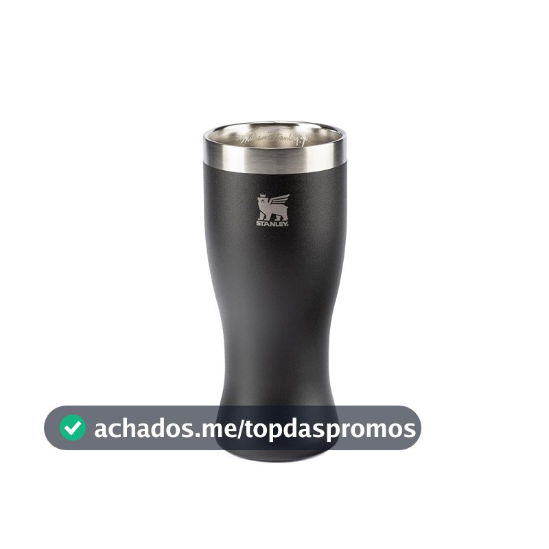 Stanley - Copo Térmico Pilsner, 444ml, Copo para Bebidas Frias ou Quentes, Foundry Black