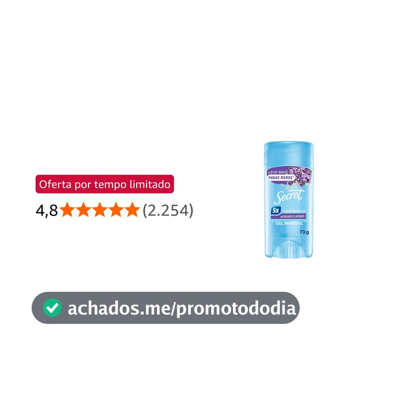 Secret Desodorante Antitranspirante em Gel Lavanda 73g