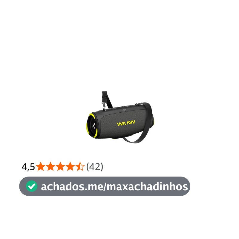 WAAW by Alok Caixa de Som Bluetooth Boom 110 À Prova D'Água e Até 26 Horas de Autonomia, Boombox Tecnologia TWS 40W RMS