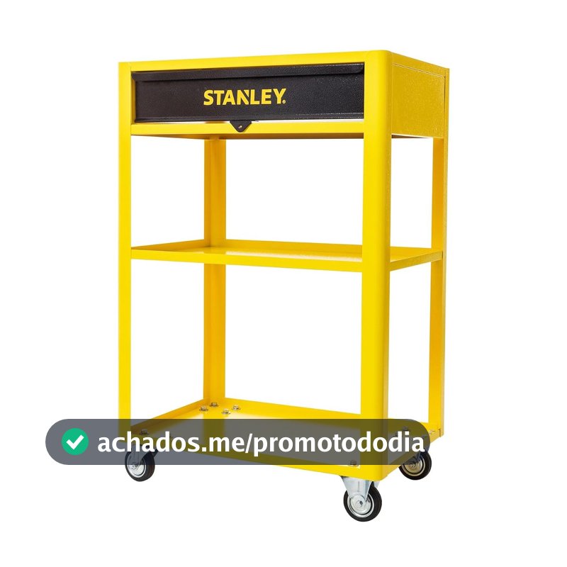 Stanley Carrinho Organizador de Ferramentas Aberto, Carro com 1 Gaveta em Aço Carbono, Ideal para Oficinas, com Capacidade de Carga de 90 kg, Rodinhas Emborrachadas e Resistentes, Modelo STST98520LA