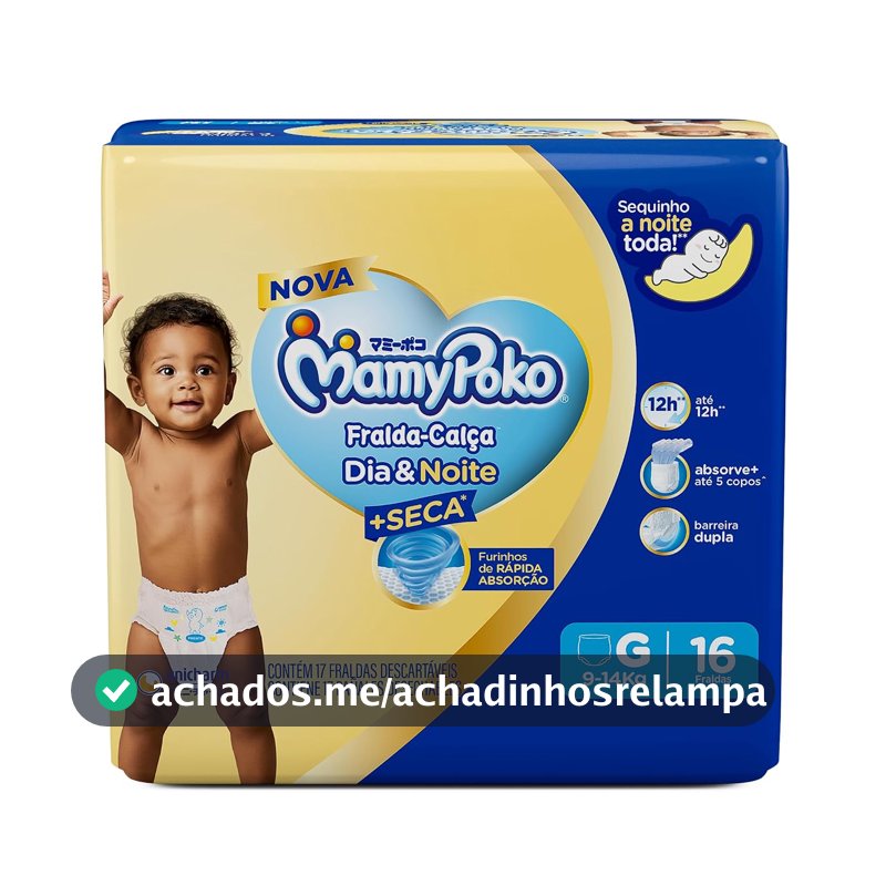 MamyPoko Fralda-Calça Dia & Noite G 16 Unidades