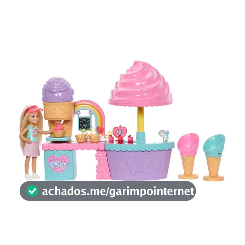 Barbie Chelsea Conjunto de Brinquedo Conjunto de Jogo Sorveteria 4Y+