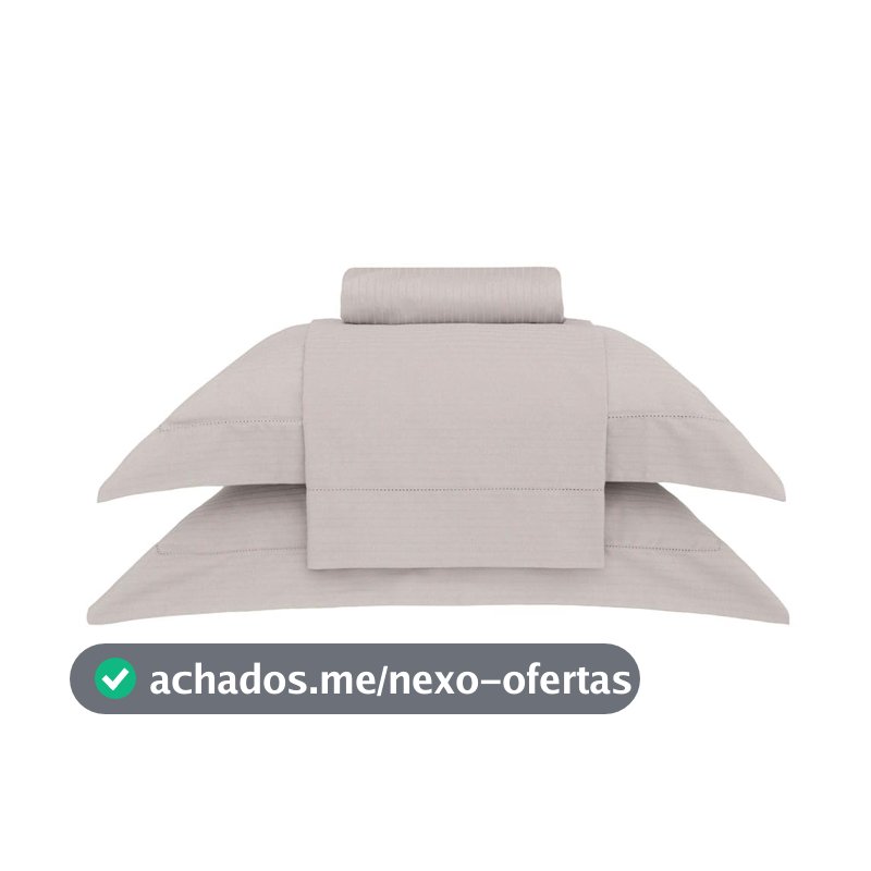 Buddemeyer Jogo de Cama King Damask Stripes 100% Algodão Kaki 4 pç