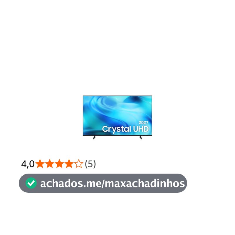 Samsung Smart TV 70" Crystal UHD 4K U8000H 26/2027, Vision AI Companion, Modo Estádio, Xbox Cloud Gaming