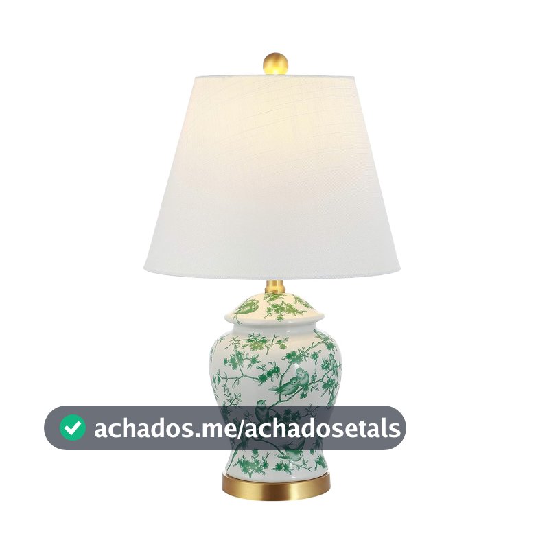 JONATHAN Y JYL3005B Penelope 55,88 cm Chinoiserie Lâmpada de LED, verde/branco para quarto, sala de estar, escritório, mesa de café, 1 luz