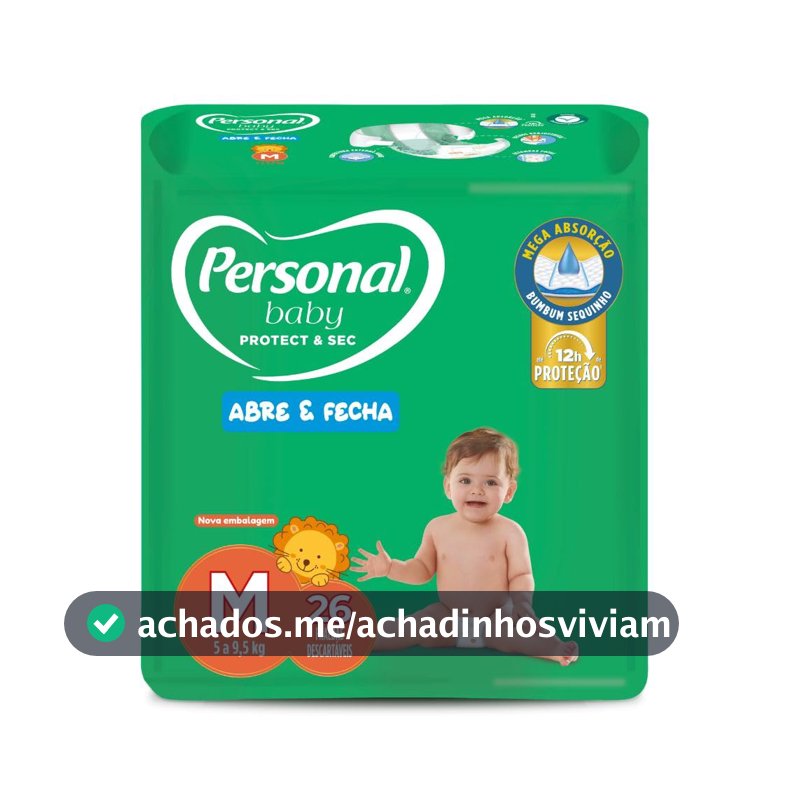 Personal Fralda Baby Protect & Sec M Jumbo, 26 unidades