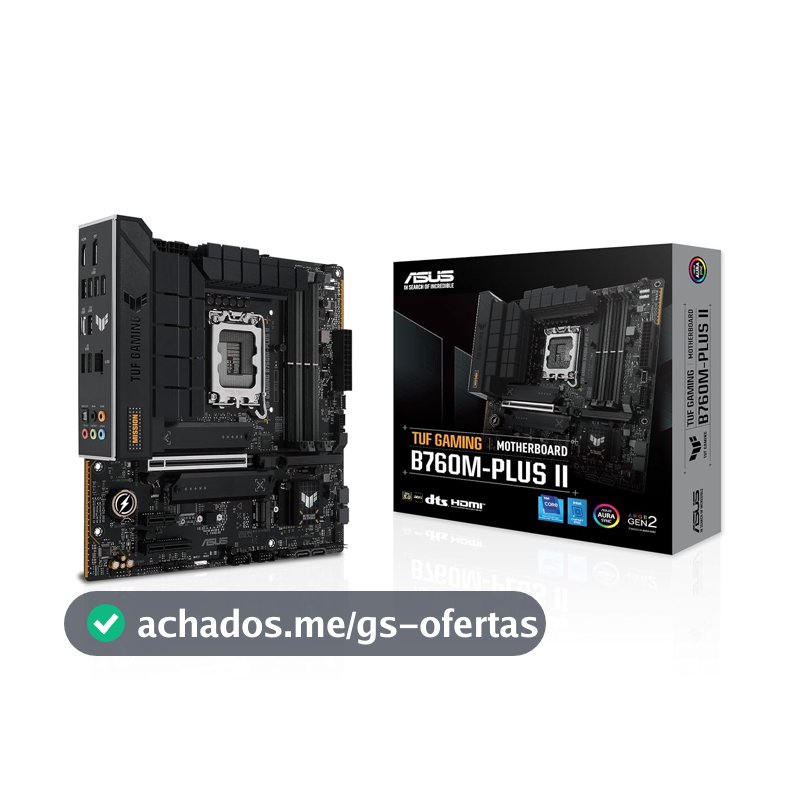 Placa Mãe Asus TUF Gaming B760M-PLUS II, Chipset B760, Intel LGA 1700, mATX, DDR5, 90MB1HD0-M0EAY0