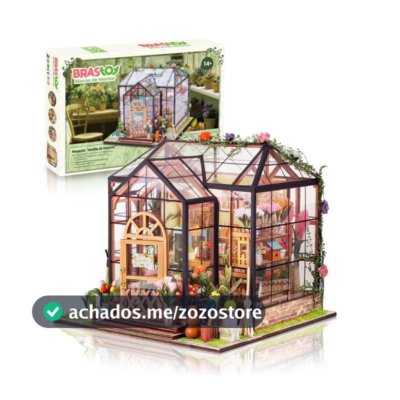 Blocos de Montar Livraria Madeira DIY com Luz LED Brinquedo Infantil