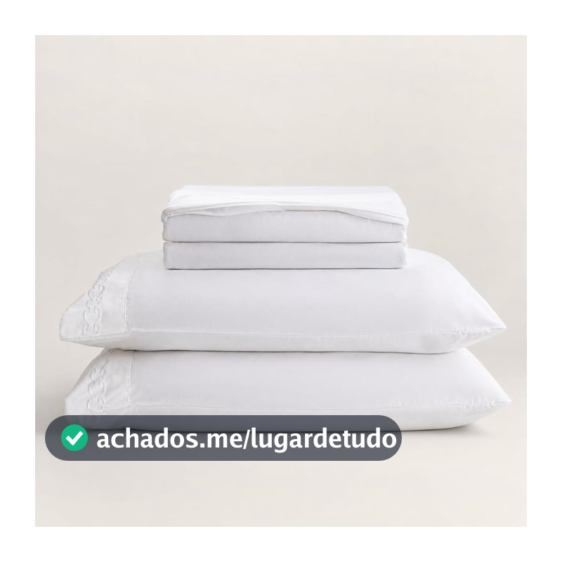 LYOR - Jogo de Cama Bordado Queen Duquesa Microfibra Branco