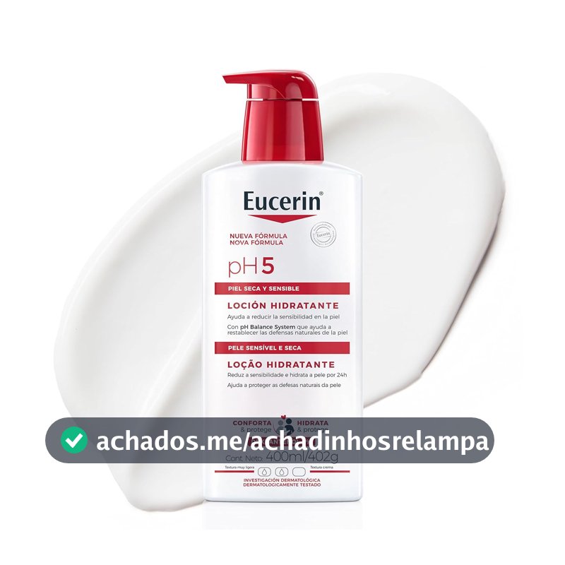 EUCERIN Loção Hidratante Corporal pH5 400ml, Pele Sensível, Dexpantenol, Glicerina