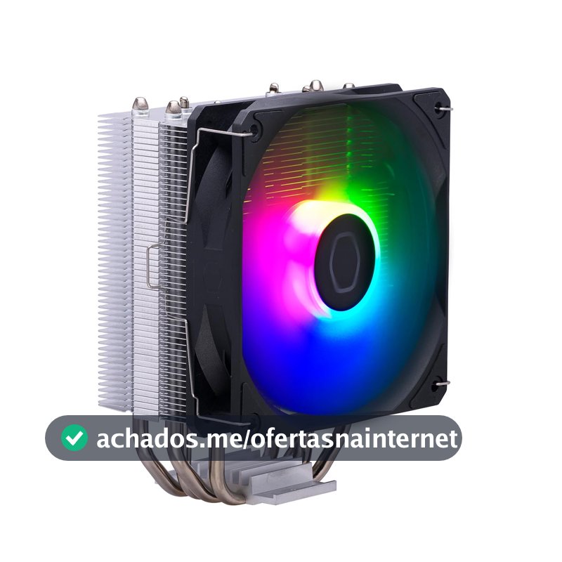 Cooler Master Hyper 212 Spectrum V3 ARGB CPU Air Cooler, ventoinha PWM de 120 mm, 4 tubos de calor, cobre niquelado prateado, 152 mm de altura, AMD Ryzen AM5