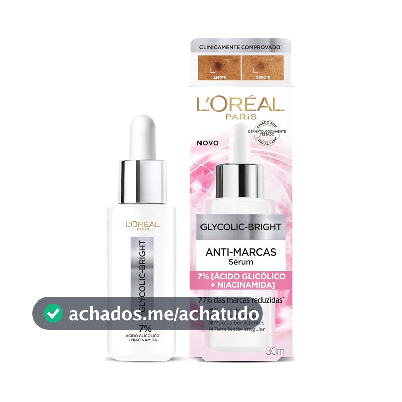 L'Oréal Paris Glycolic Bright Sérum Facial Anti-Manchas, 30 ml