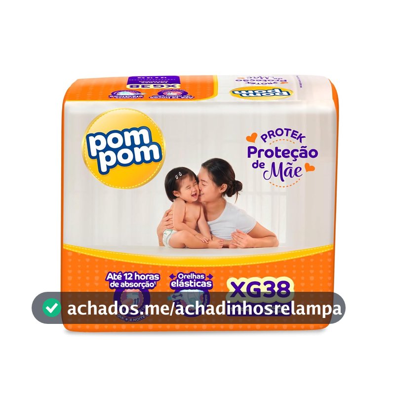 Fralda Pom Pom Protek Proteção de Mãe Mega XG 38 Unidades