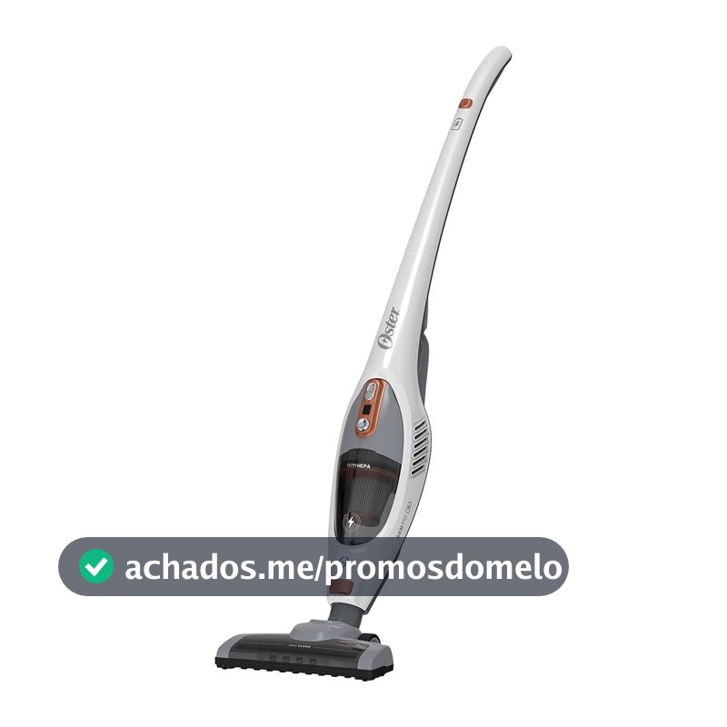 Aspirador de Pó Vertical Oster Sem Fio White Duo Clean 2 em 1, Bateria, Branco, OASP645