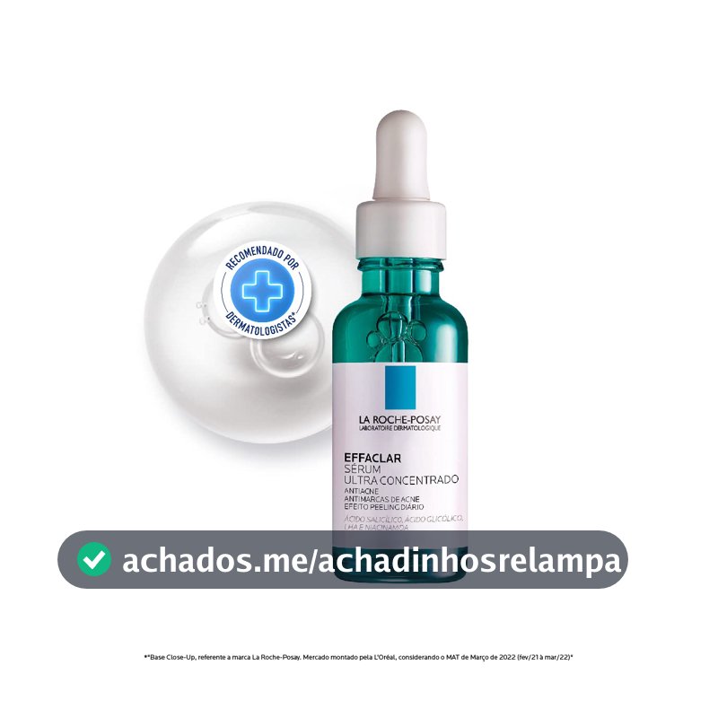La Roche-Posay Effaclar Sérum Ultra Concentrado, Sérum Antiacne, Reduz Espinhas, Cravos, Marcas de Acne e Poros Visíveis