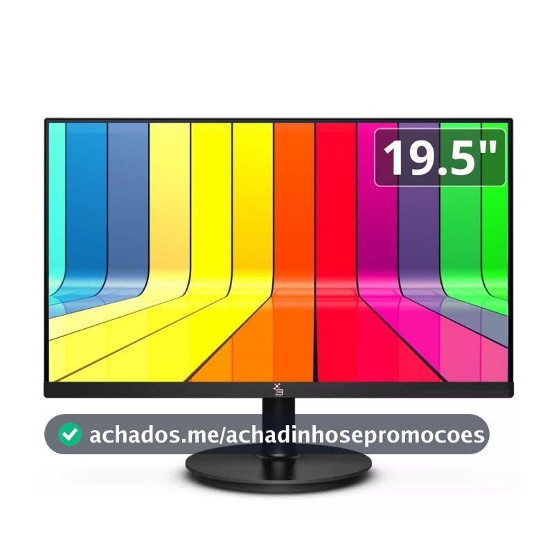 Monitor 19.5" LED, Widescreen, 75Hz, 2ms, HD, HDMI, VGA, VESA, Ajuste de inclinação - 3green M195WHD