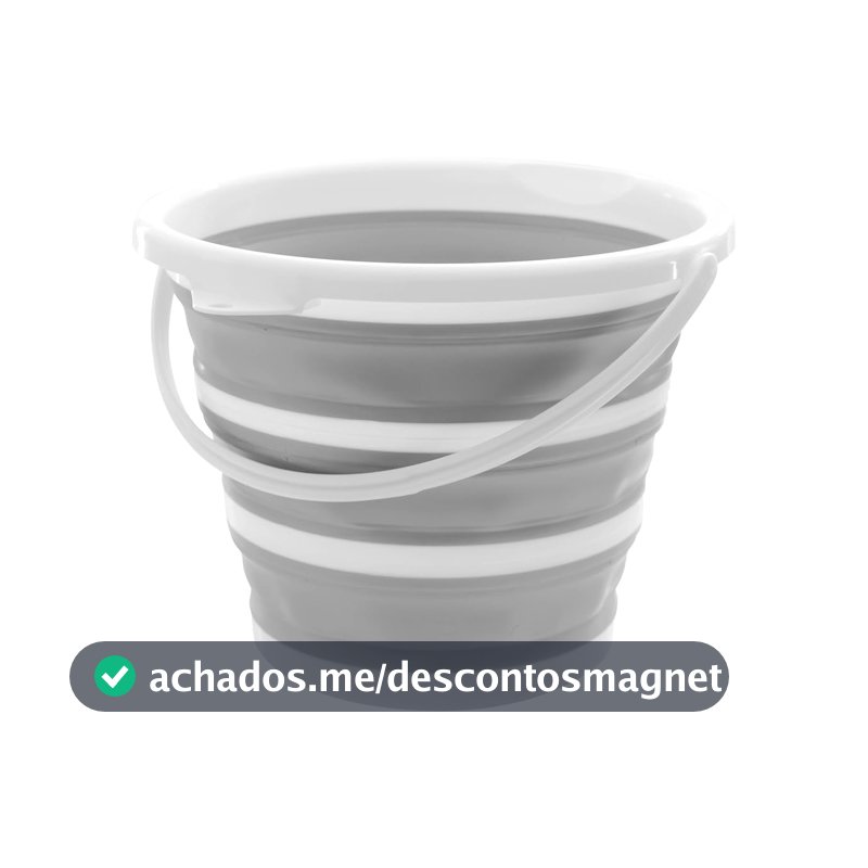 Powermaid Balde Retrátil de Silicone Multiuso - com Alça Dobrável - 10 Litros