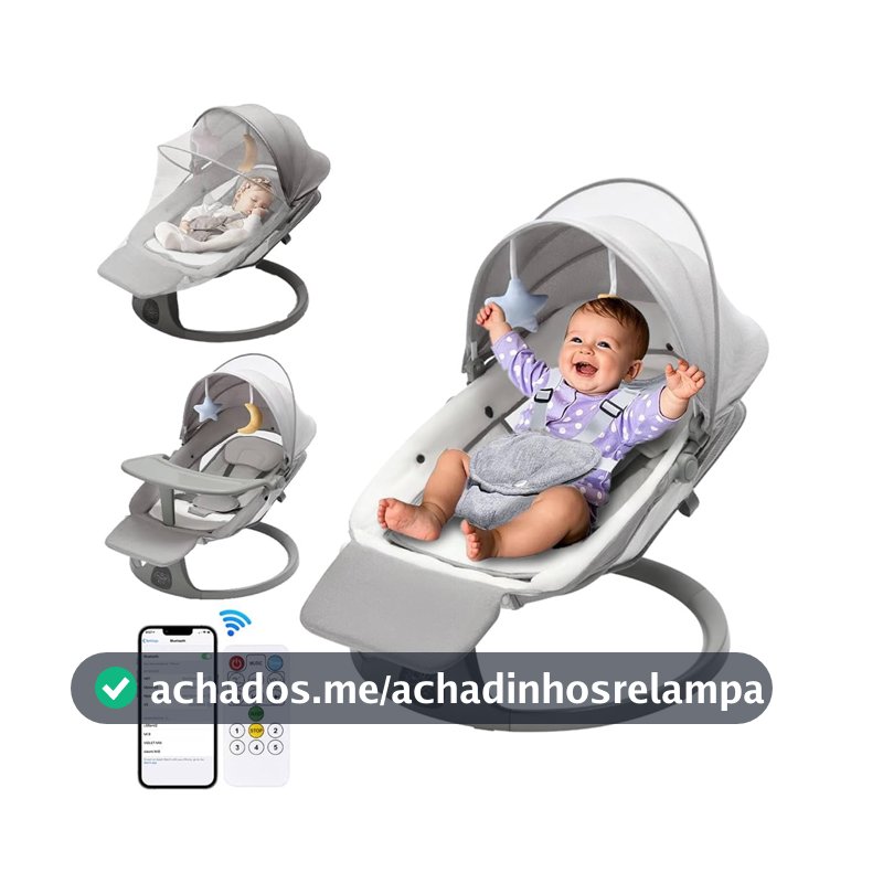 FINYQBET Cadeira de Balanço Automatica, 5 Velocidades e Bluetooth
