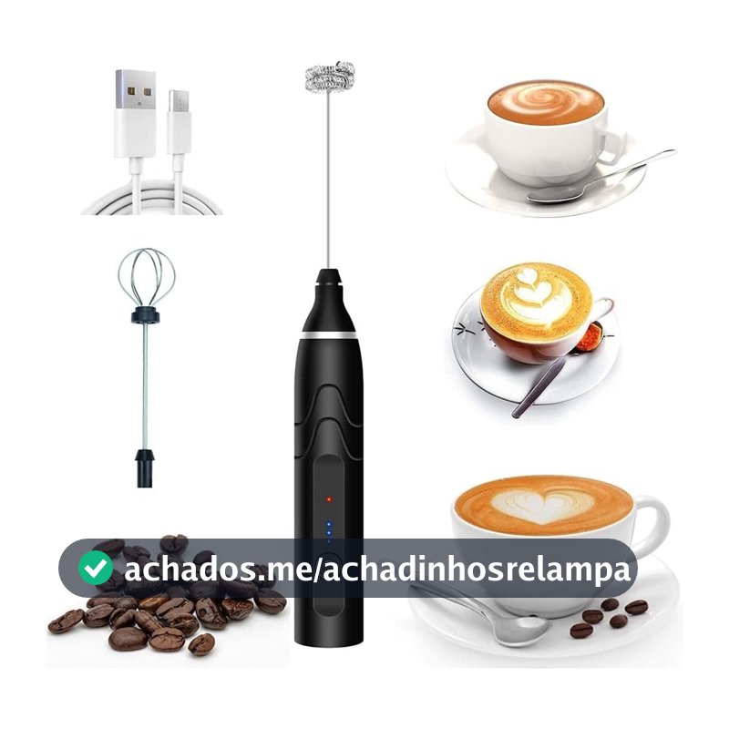 Mini Mixer Portátil Misturador de Bebidas Batedor Espumador de Leite USB Recarregável Cozinha Cafe Ovo