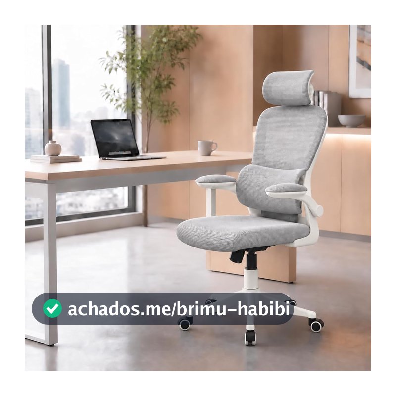 Laruno Cadeira de Escritório Almirante C600 Mesh Reclinável Cinza 150kg