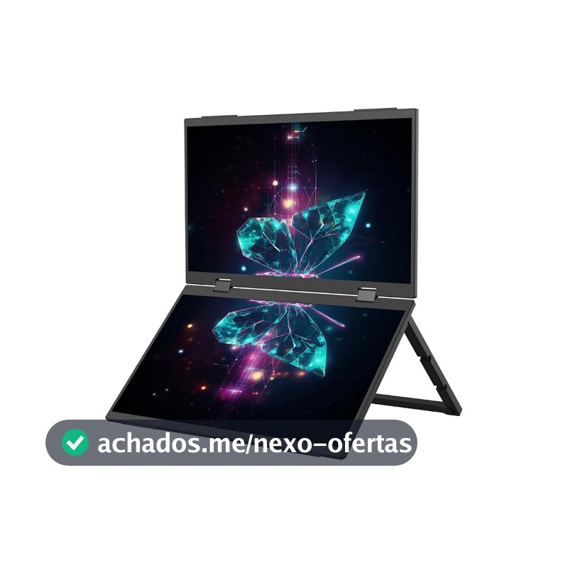 Bettdow Monitor portátil dobrável duplo de 15,6'' FHD 1080P Monitor Portátil Conectado Com USB C Dupla/HDMI, IPS Extensor De Tela para Notebook com VESA e Funda Inteligente magnético, Plug and Play