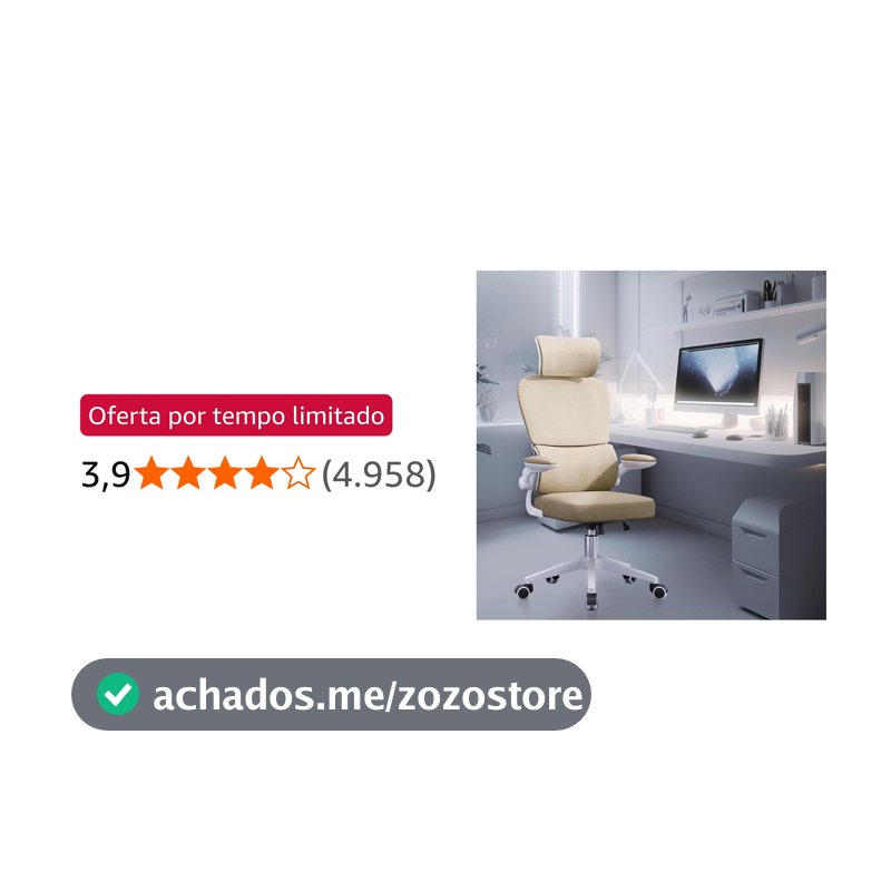 Cadeira de escritório com design ergonômico conforme NR-17, suporte lombar independente, malha respirável e encosto de cabeça ajustável,Python Fly（Amarelo）