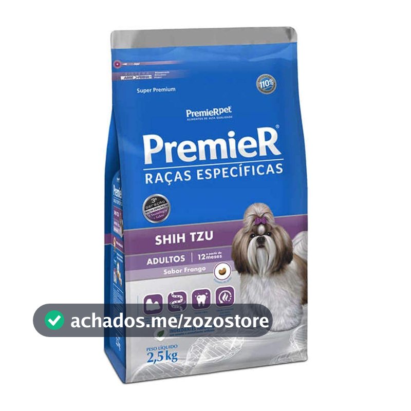 Ração Premier Shih Tzu Raças Específicas para Cães Adultos - 2,5kg