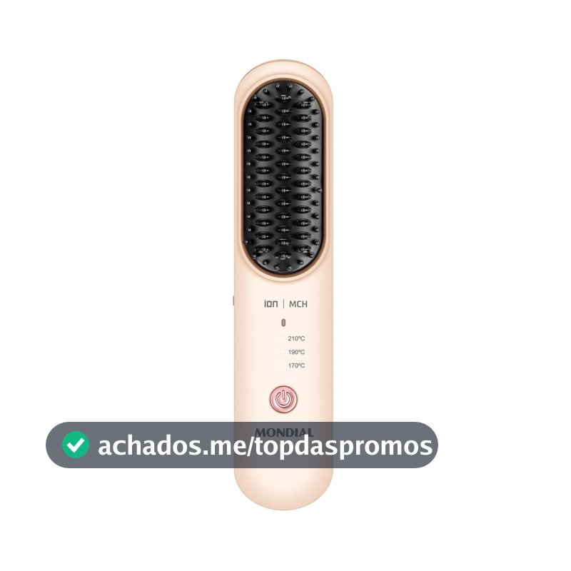 MONDIAL, Escova Alisadora Sem Fio Ceramic Pink GO, Rosa Claro, Bivolt - EA-09