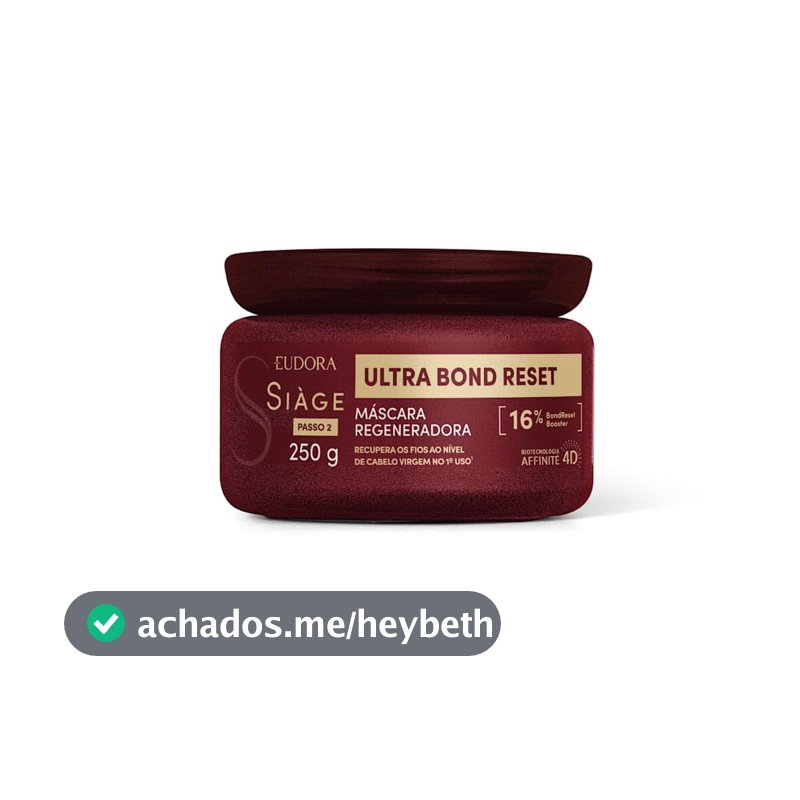 Máscara Capilar Eudora Siàge Bond Reset, 250g