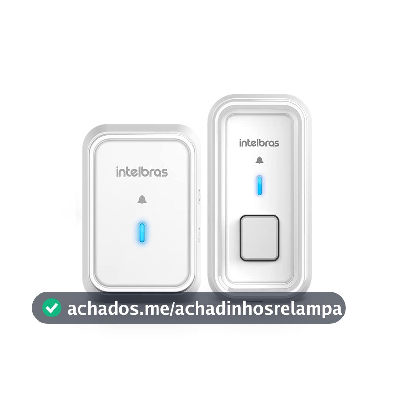 Campainha Sem Fio sem Bateria CIB 101S Branca Intelbras