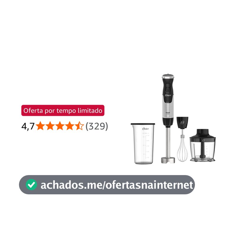 Oster Mixer Power Black Inox 3 em 1 220V
