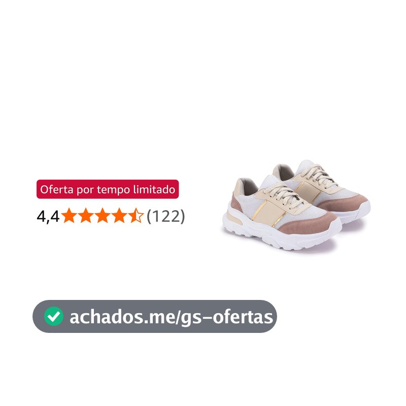 Oferta por tempo limitado: Tênis GuGi Feminino Casual Fiorella Sola Alta Macia Esportivo 622-GG