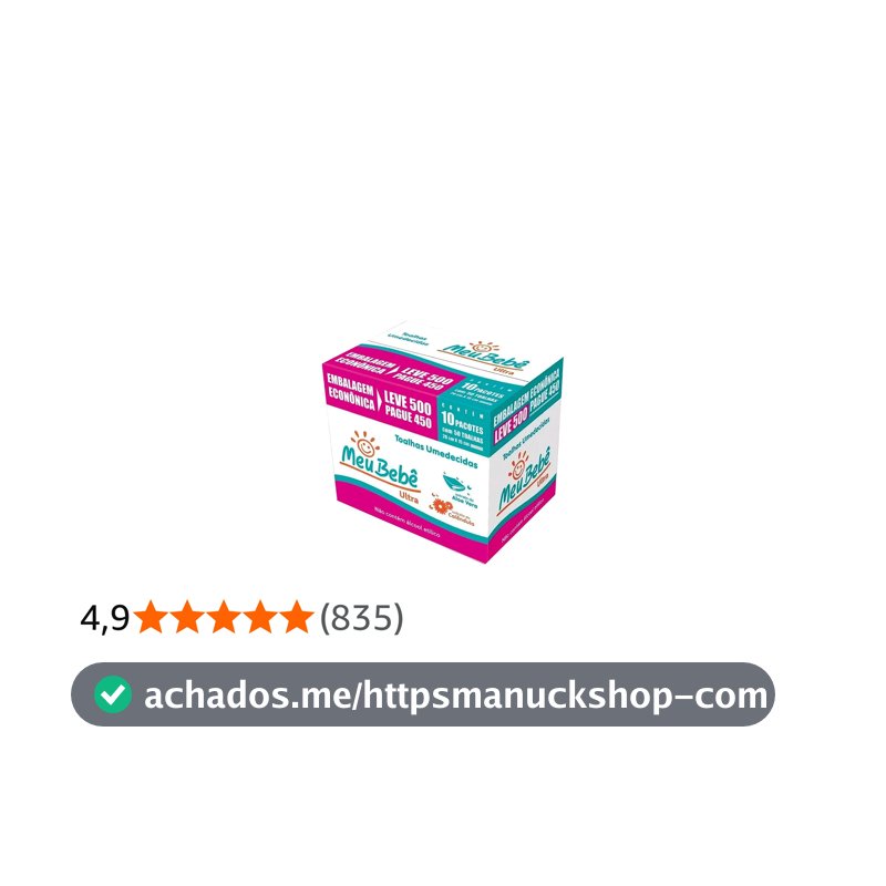 Toalhas Umedecidas Meu BebÊ Ultra - 500 Unidades