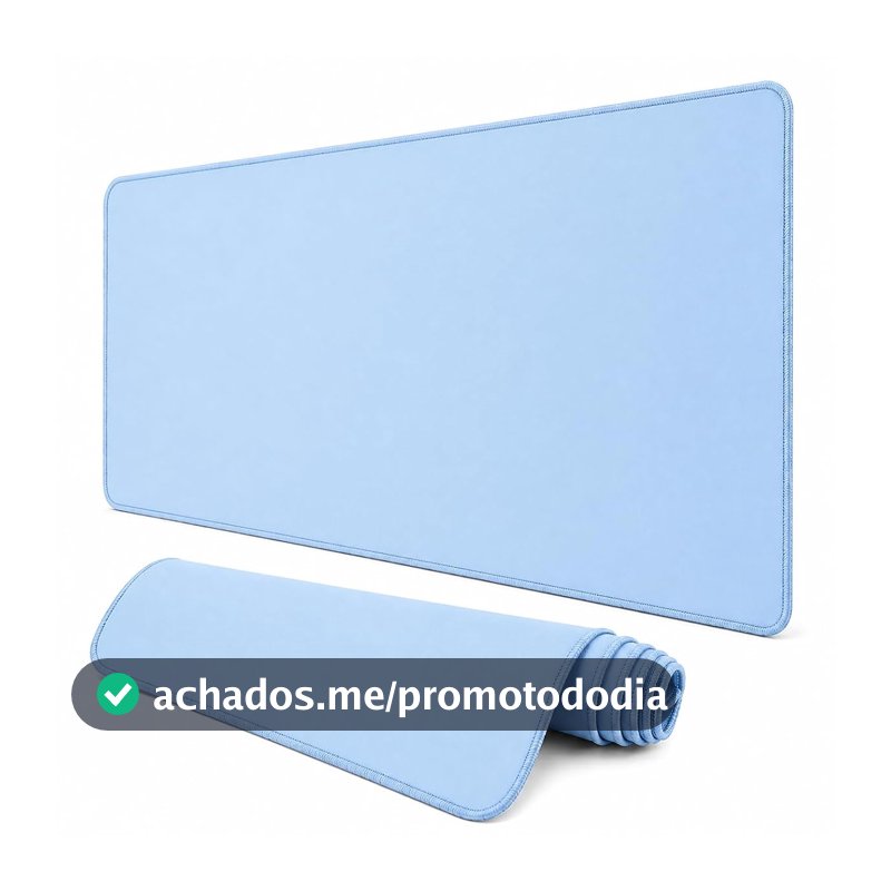 Mouse Pad Gamer 60x30cm Impermeável Antiderrapante Azul Claro