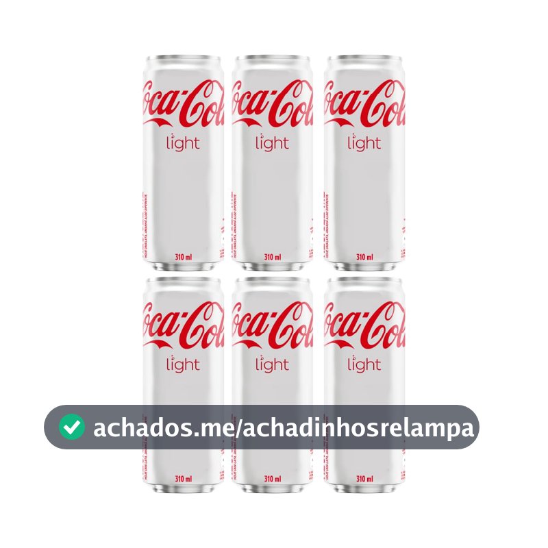 Pack de Refrigerante Coca-Cola Light Lata 310ml - 6 unidades