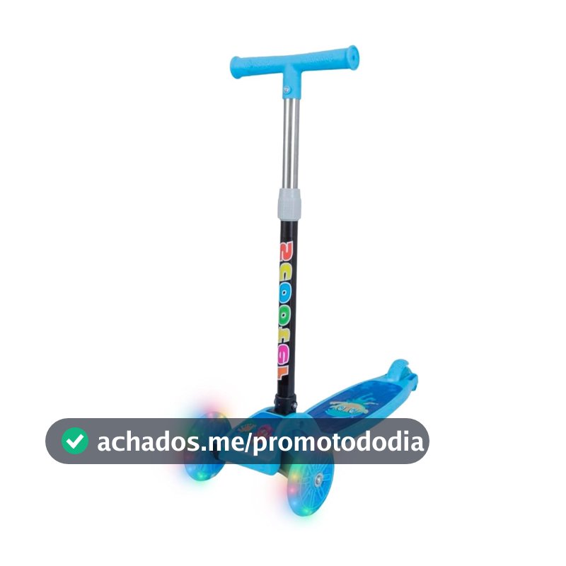 Scooter Infantil Patinete 3 Rodas Até 30Kg Criança com Led
