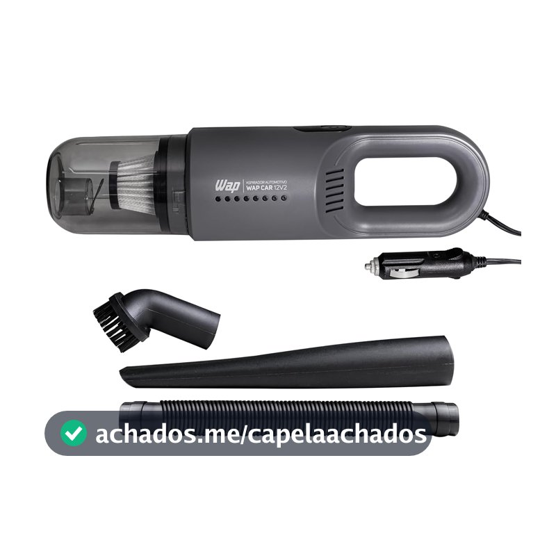 WAP Aspirador de Pó Automotivo Car 12V2, Portátil, 420ml, com Recipiente Removível e Filtro Lavável, 180W 12VDC
