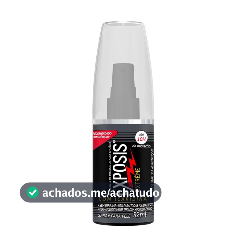 Exposis Extreme, Repelente Spray de Mosquitos, com Icaridina, Até 10h de Proteção, 52ml