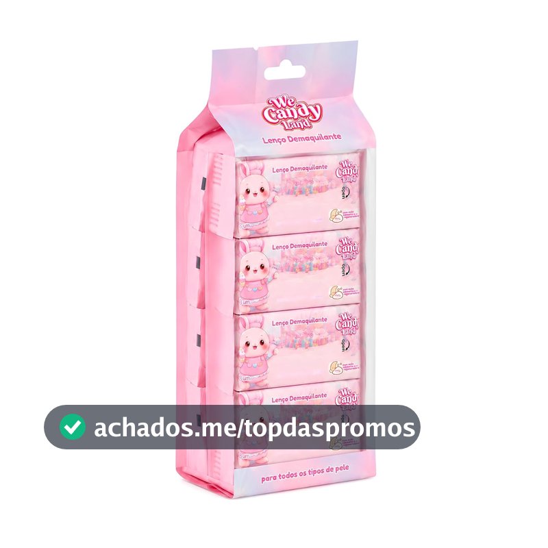 Lenço Demaquilante Kit 8 Pacotes com 8 Unidades 64 Lenços (Camomila/Aloe We Candy)