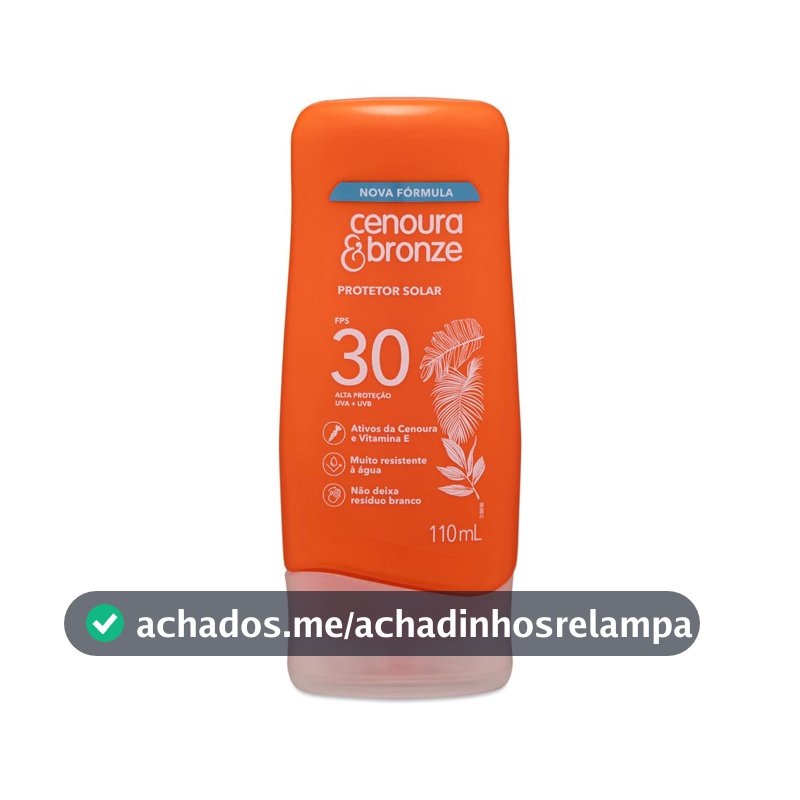 Protetor Solar FPS 30 Cenoura & Bronze 110ml