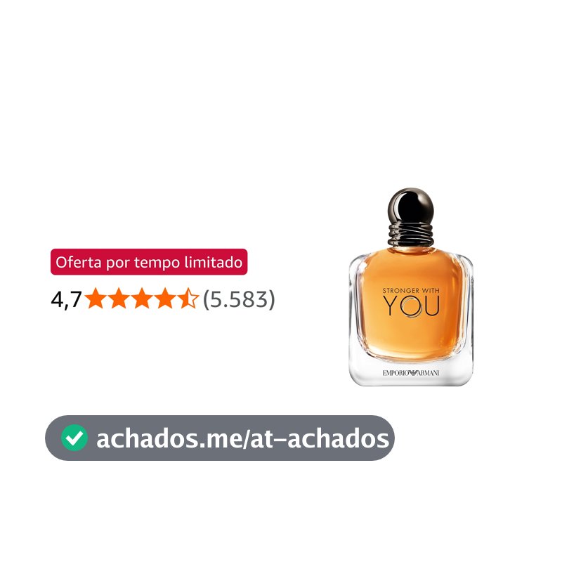 Armani Beauty, Stronger With You Eau de Toilette, Giorgio Armani Perfume Masculino, Fragrância Fougère Amadeirada com Notas Sálvia, Castanha, Baunilha e Lavanda
